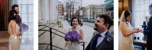 Couple getting married at Hackney Town Hall